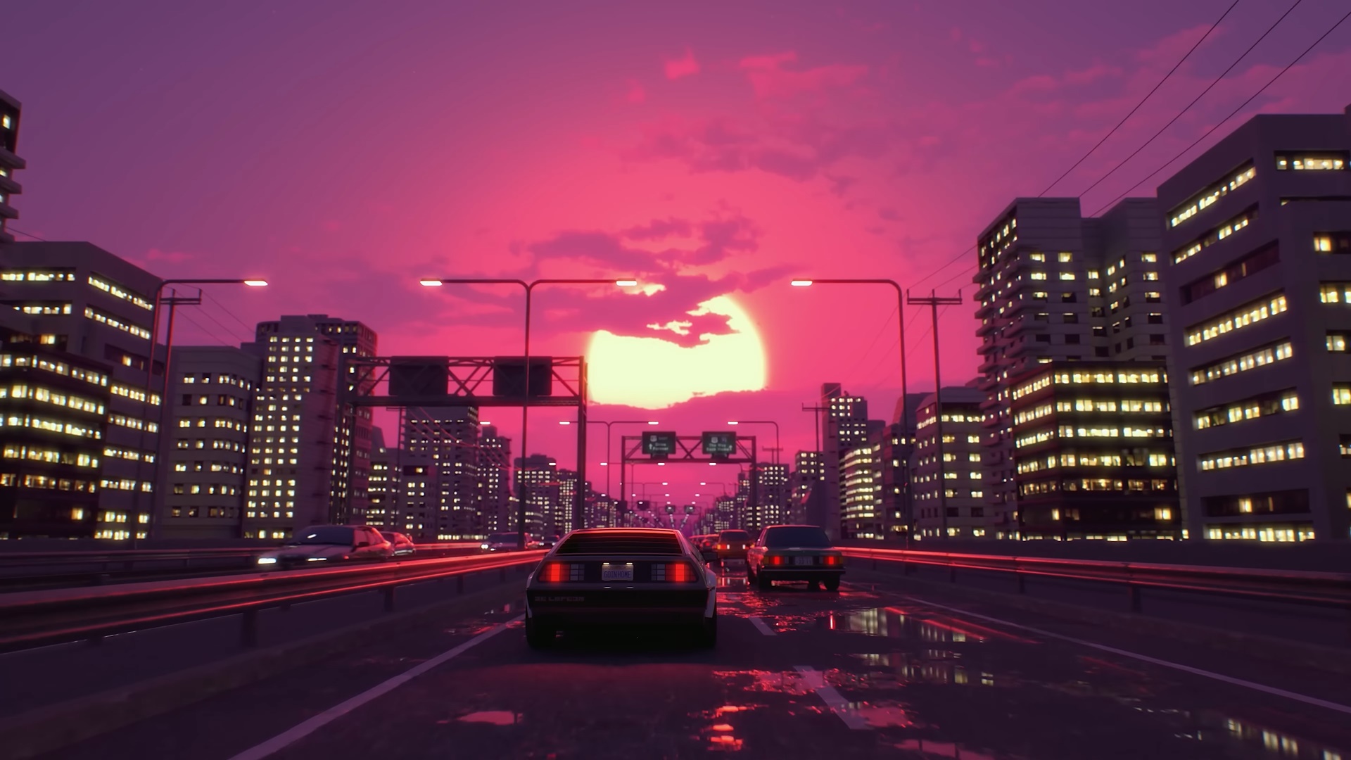 Retro City Sunset Drive Backiee