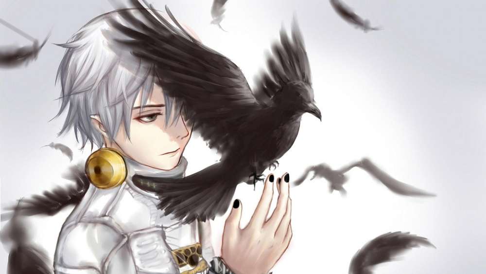 Mystical Encounter with a Raven wallpaper