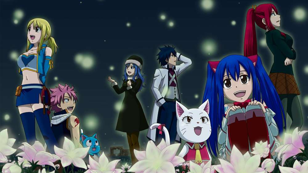 Fairy Tail Magic Under Starry Sky wallpaper