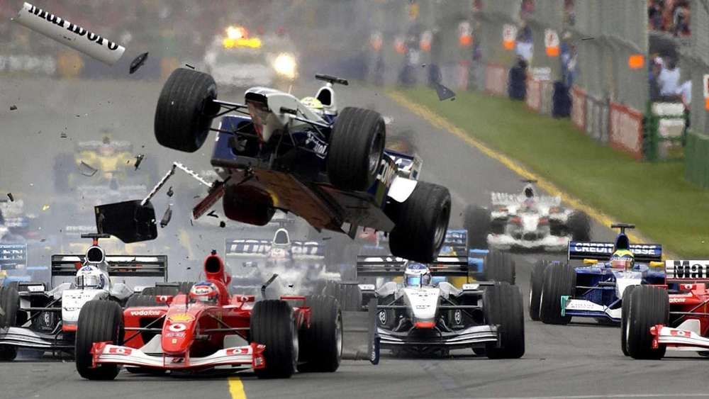 Formula 1 High-Flying Crash Moment wallpaper
