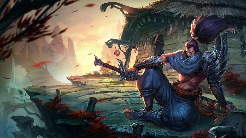 Yasuo the Unforgiven in a Stance of Defiance wallpaper