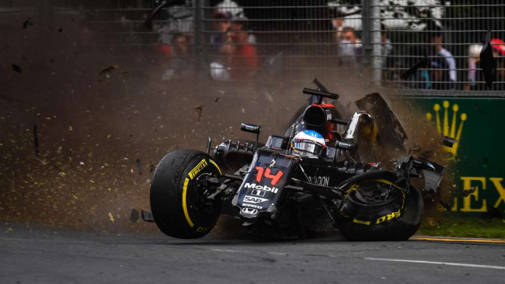 High-Speed F1 Thrill Turned Crash wallpaper