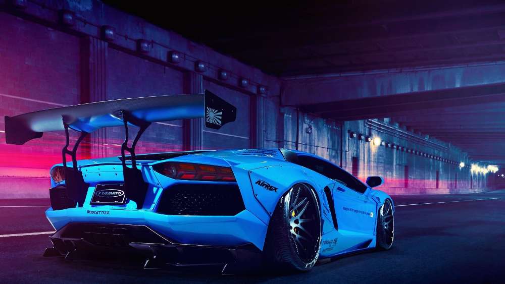 Blue Speed Demon Unleashed at Night wallpaper