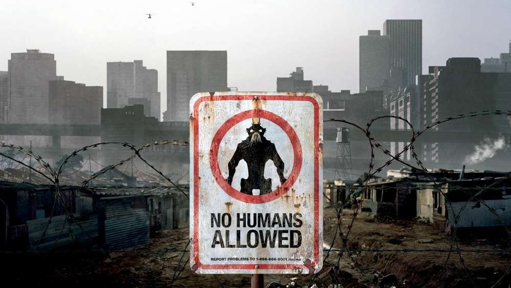 Apocalyptic Banter with a No Humans Sign wallpaper