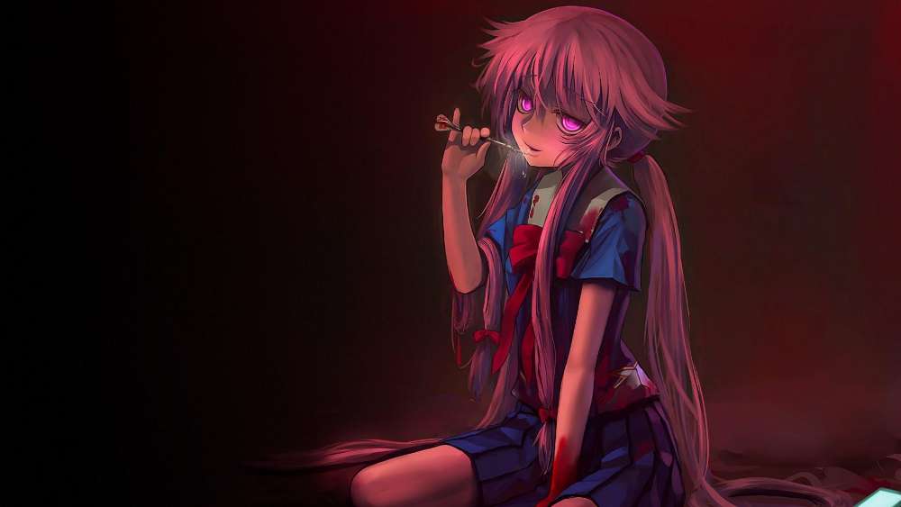 Mysterious Anime Girl in a Dark Ambiance wallpaper