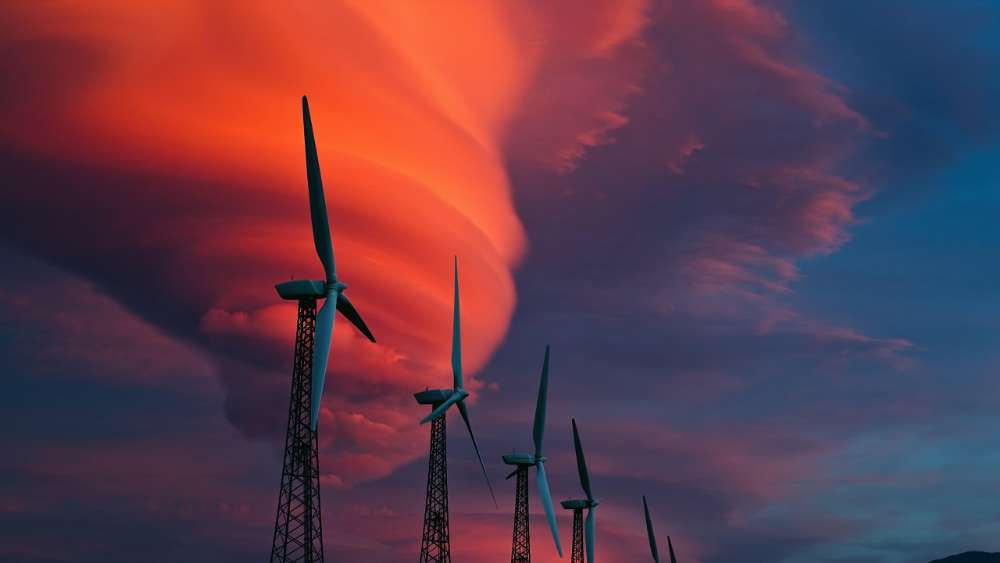 Turbines Against the Fury of Nature wallpaper
