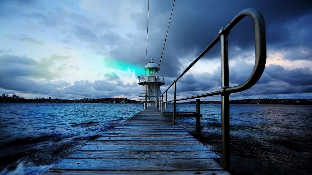 Lighthouse by the Calm Waters wallpaper