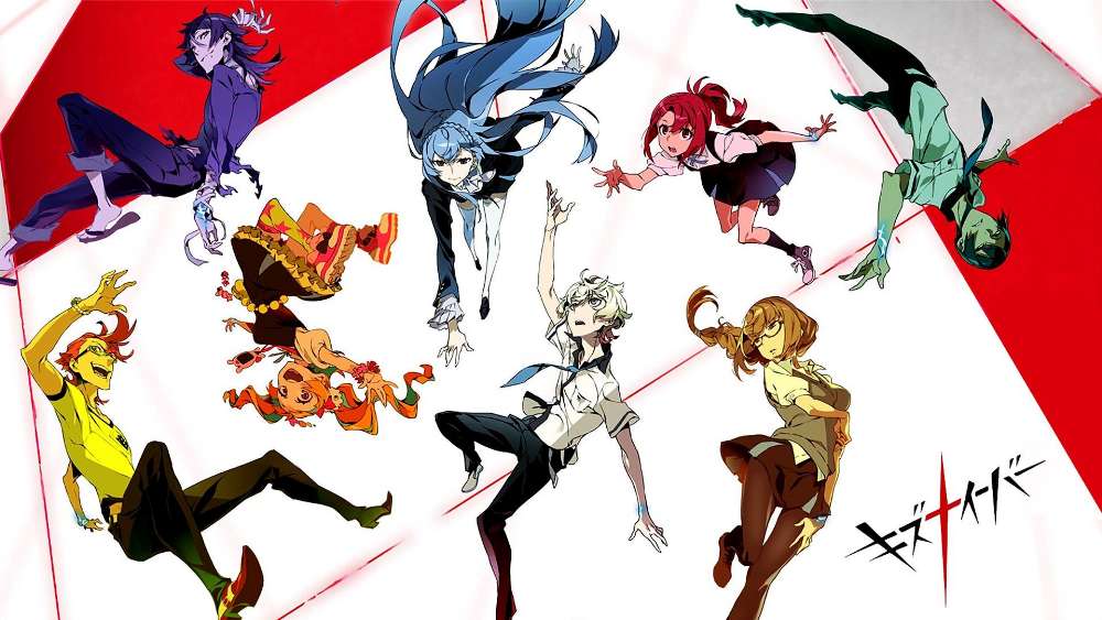 Kiznaiver Team Assembled in Action Pose wallpaper