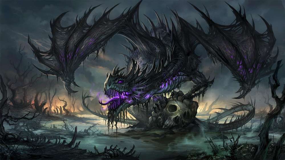 Majestic Dragon of the Forsaken Lands wallpaper