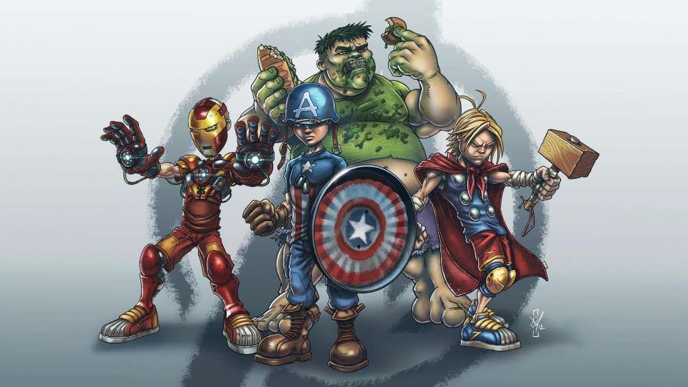 Avengers Enjoying a Snack Break wallpaper