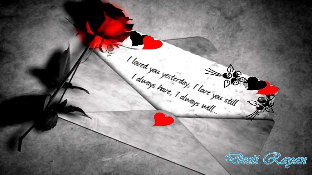 Eternal Love Letter with Red Rose wallpaper