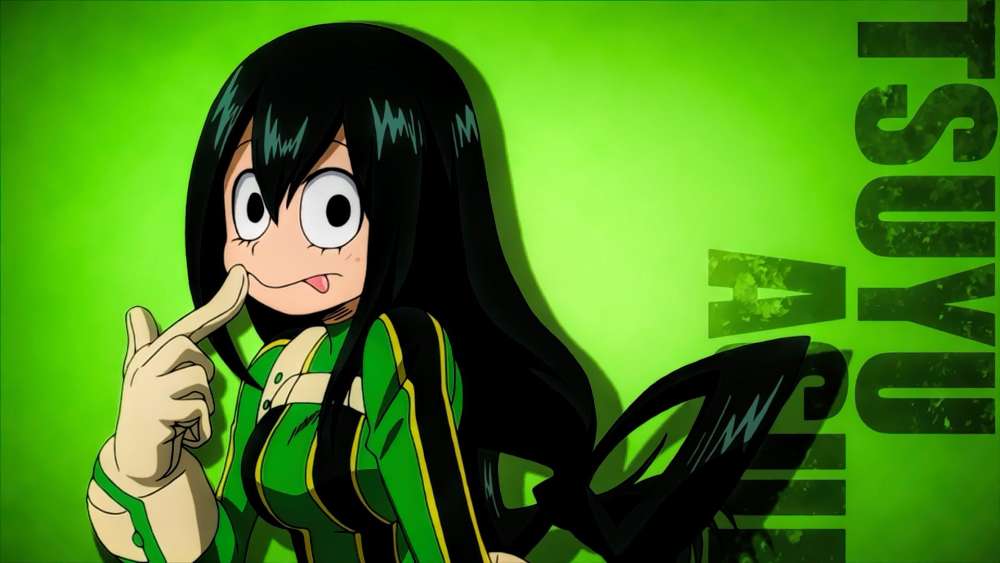 Vibrant Anime Character on Green Background wallpaper