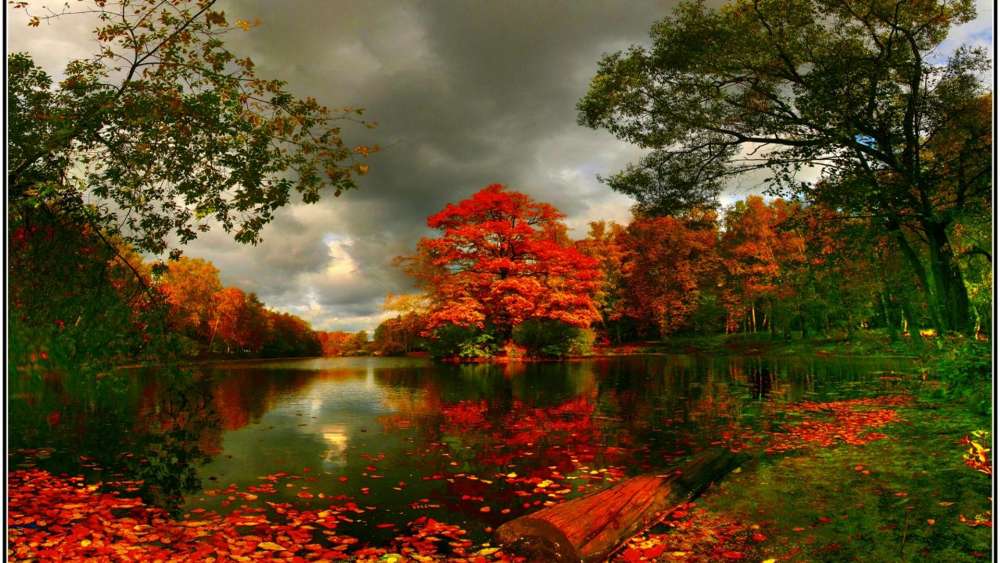 Autumn Serenity by the Lake wallpaper