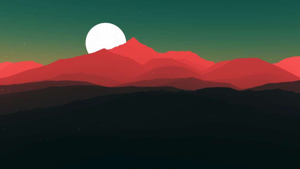 Moonrise over Layers of Tranquility wallpaper