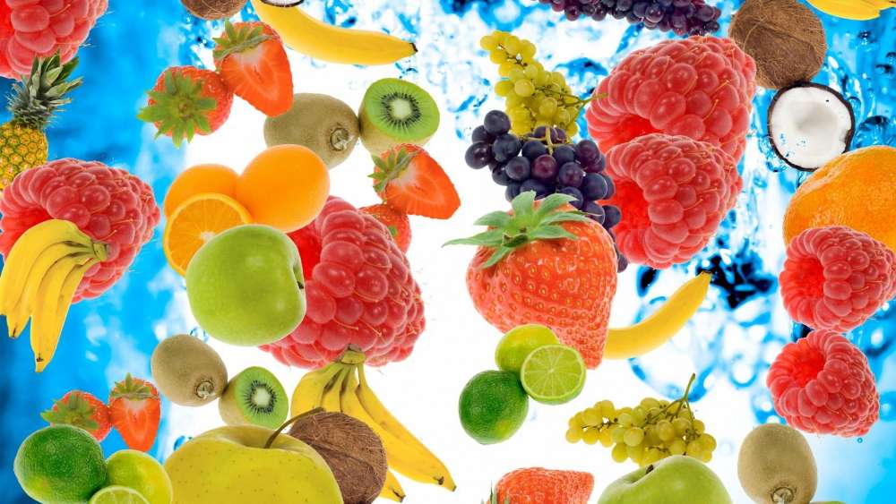 Splash of Fruity Delights wallpaper