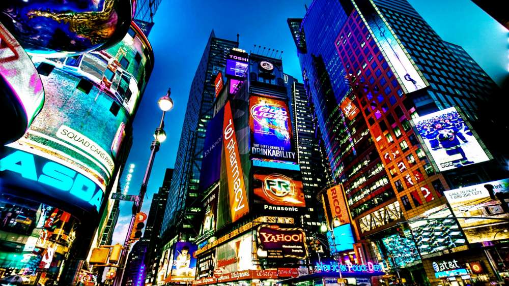Vibrant New York City Lights at Night wallpaper