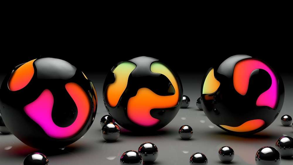 Neon Glow Spheres Harmony wallpaper