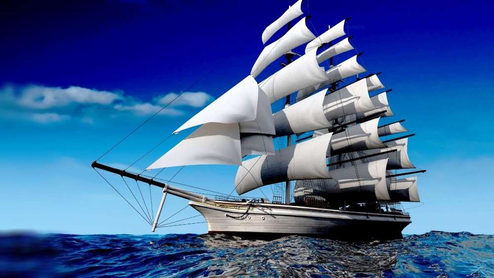 Sailing Through Azure Dreams wallpaper