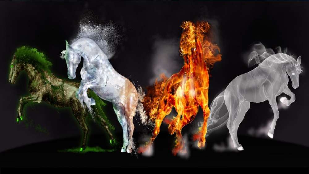 Four Elemental Horses of Nature wallpaper