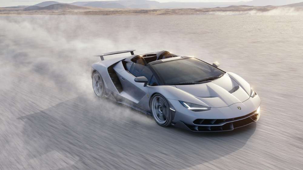 Lamborghini Unleashed Power in Desert wallpaper