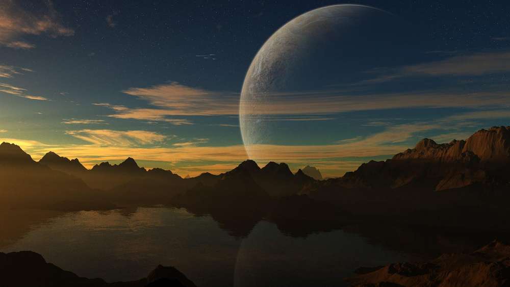 Serene Planetary Horizon wallpaper