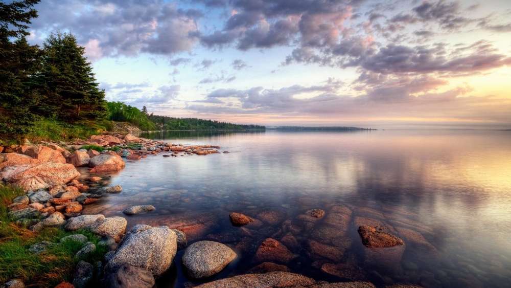 Tranquil Lakeside Dawn wallpaper