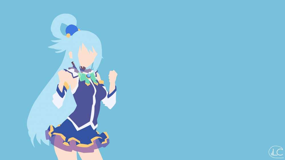 Aqua Blesses Your Screen with Minimalist Charm wallpaper