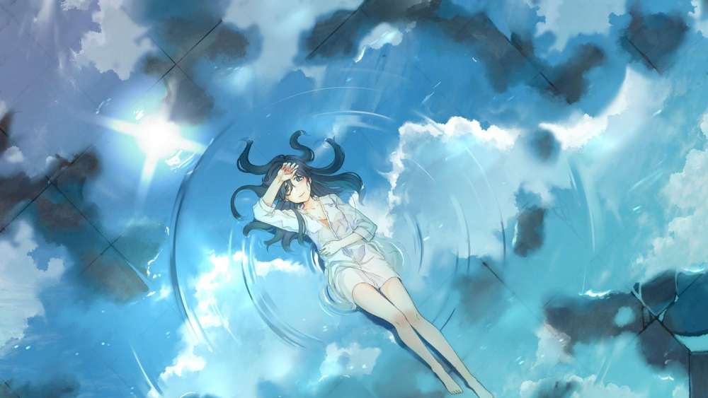 Serene Skyward Anime Escape wallpaper
