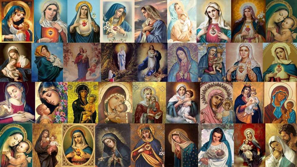 Expressions of Devotion and Faith: Iconic Virgin Mary Images wallpaper