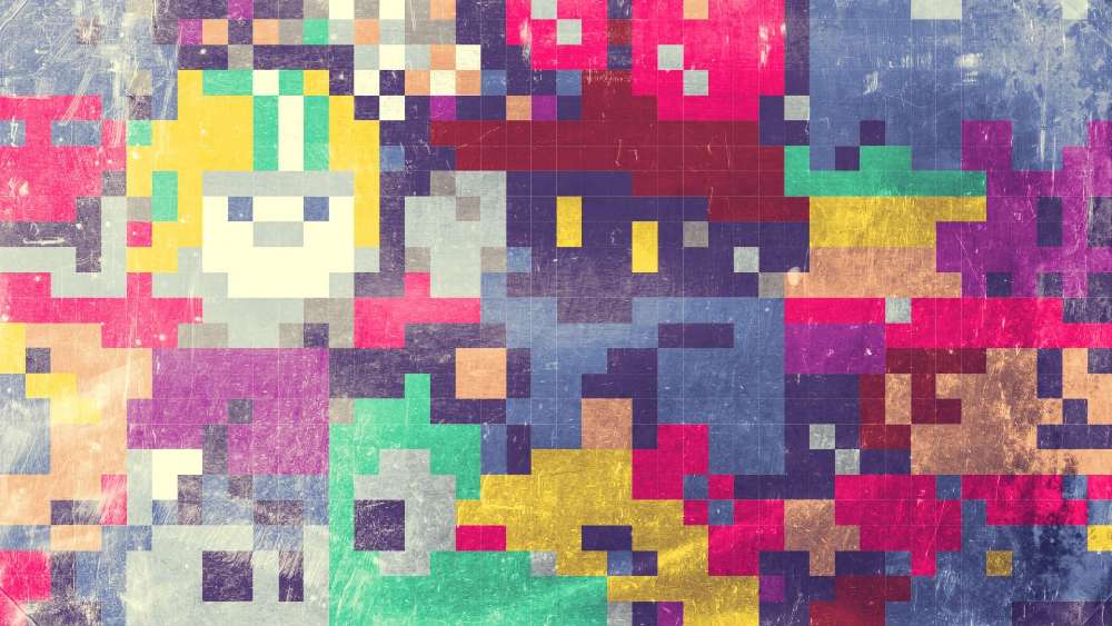 Vibrant Pixel Mosaic wallpaper
