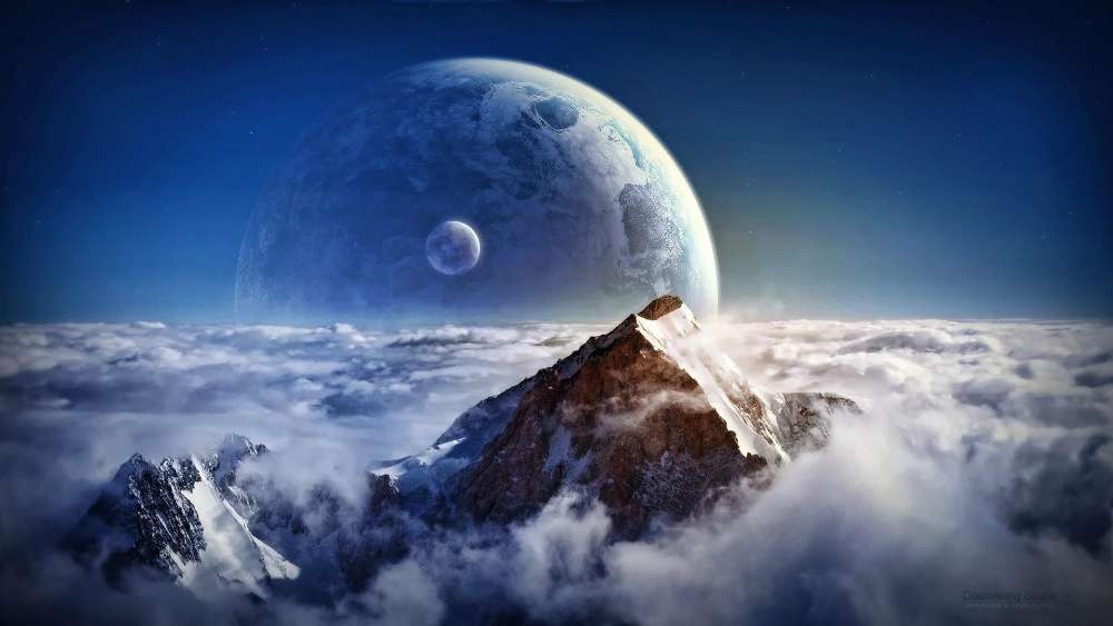 Cosmic Mountain Serenity wallpaper