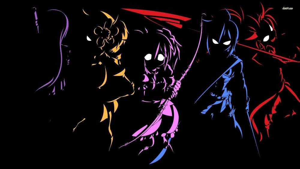 Shadowy Anime Warriors Ready for Battle wallpaper