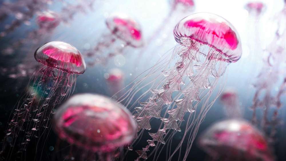 Serenade of the Pink Jellyfish wallpaper