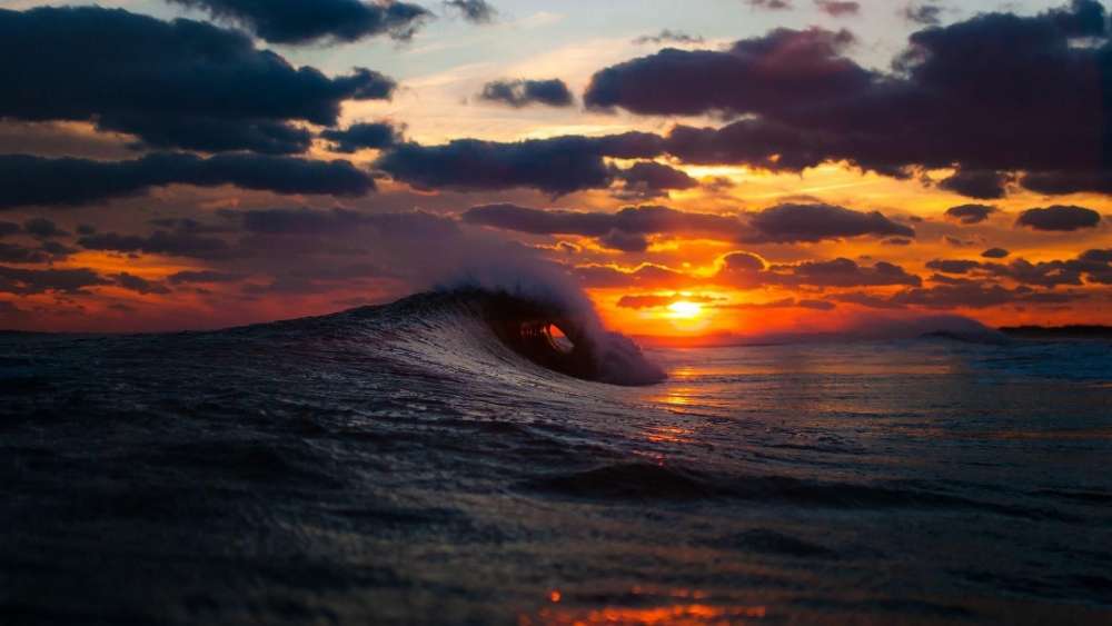 Sunrise over the ocean wallpaper