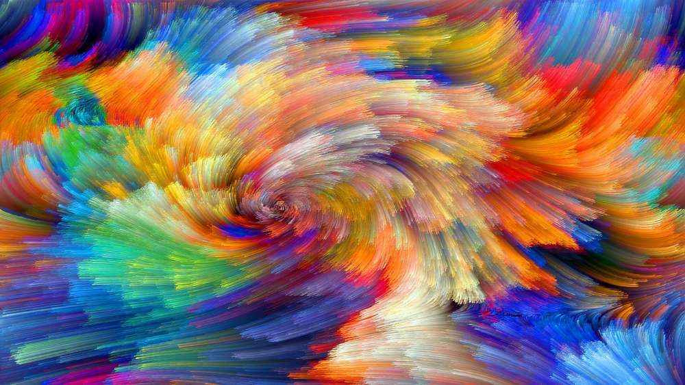Vibrant Swirl of Painterly Colors wallpaper