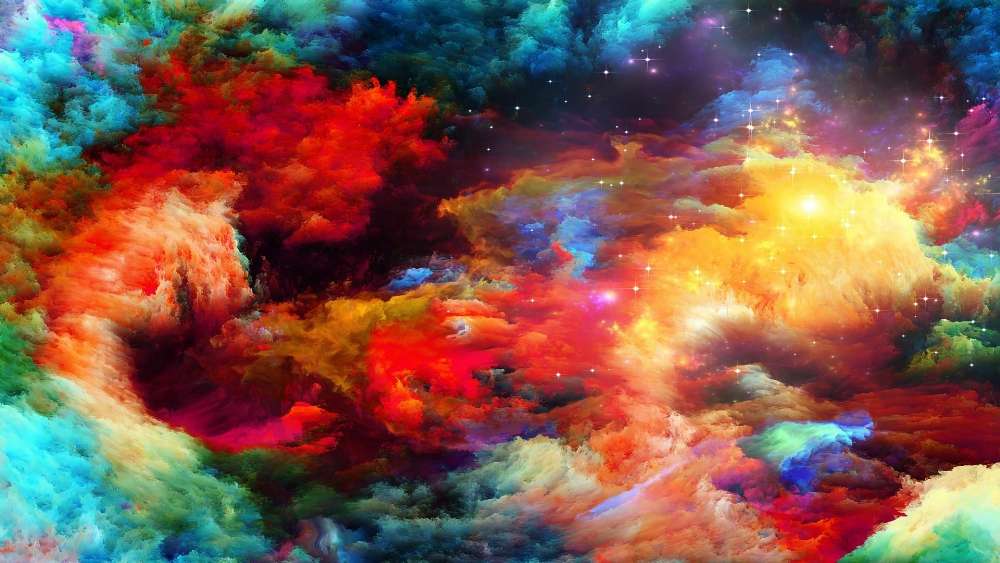 Cosmic Color Burst wallpaper