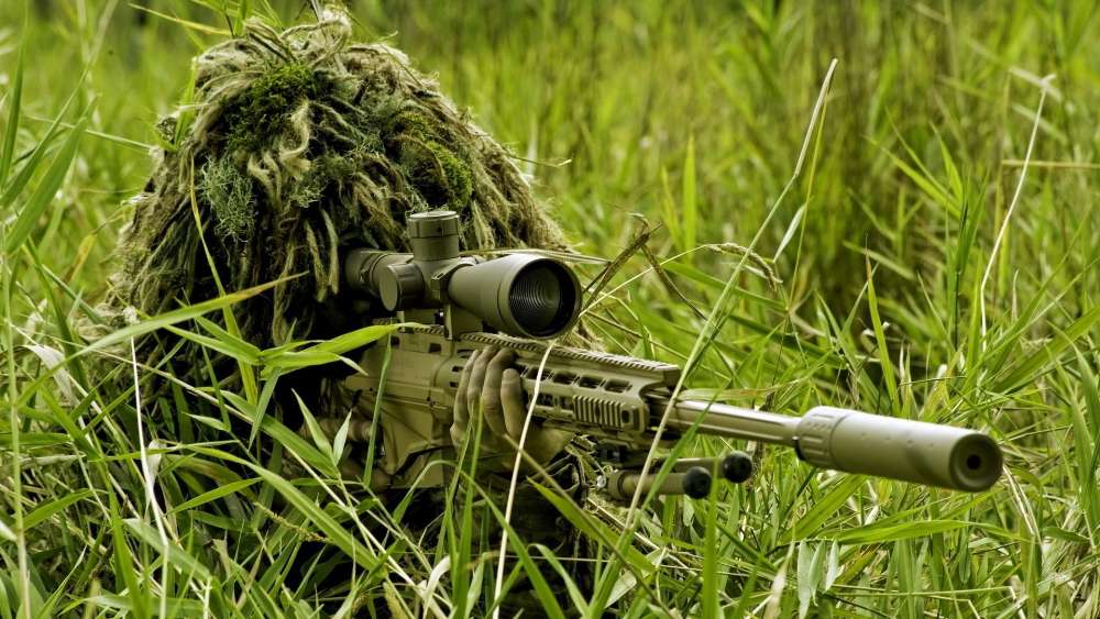 Sniper in Camouflage Awaiting Target wallpaper