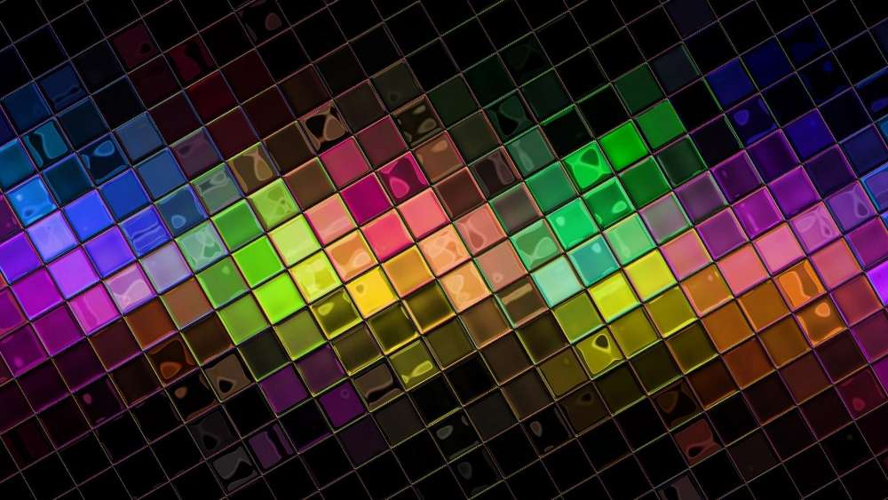 Vibrant Spectrum Tiles wallpaper