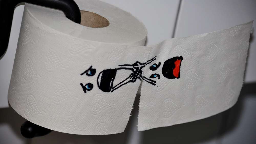 Humorous Toilet Paper Dilemma wallpaper