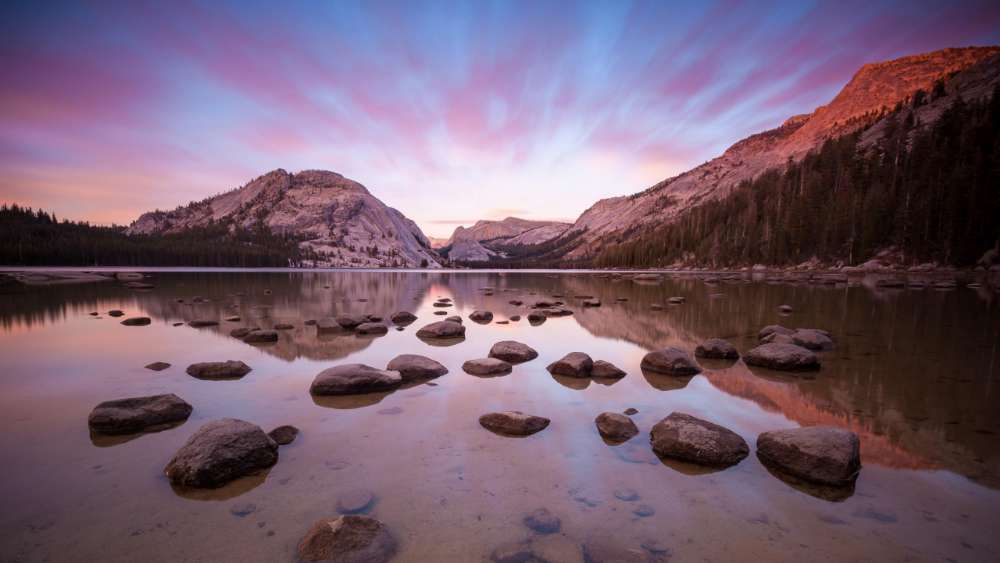 Tenaya Lake sunset, Yosemite National Park wallpaper