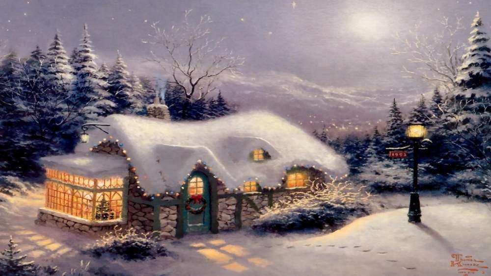 Winter Wonderland at Christmas Eve wallpaper