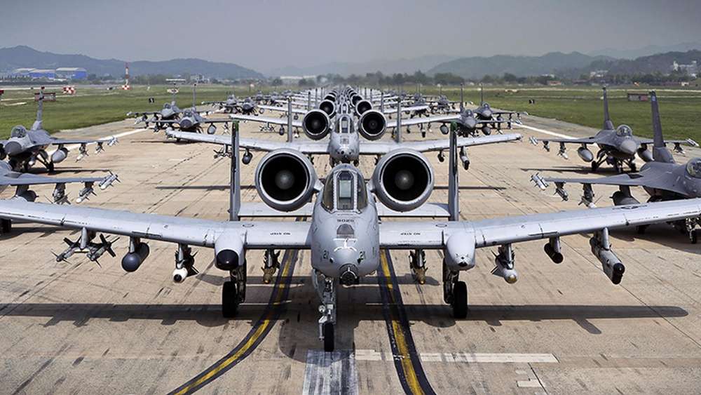 Fleet of A-10 Warthogs Ready for Action wallpaper