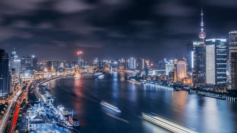 Shanghai Night Lights in High Definition wallpaper