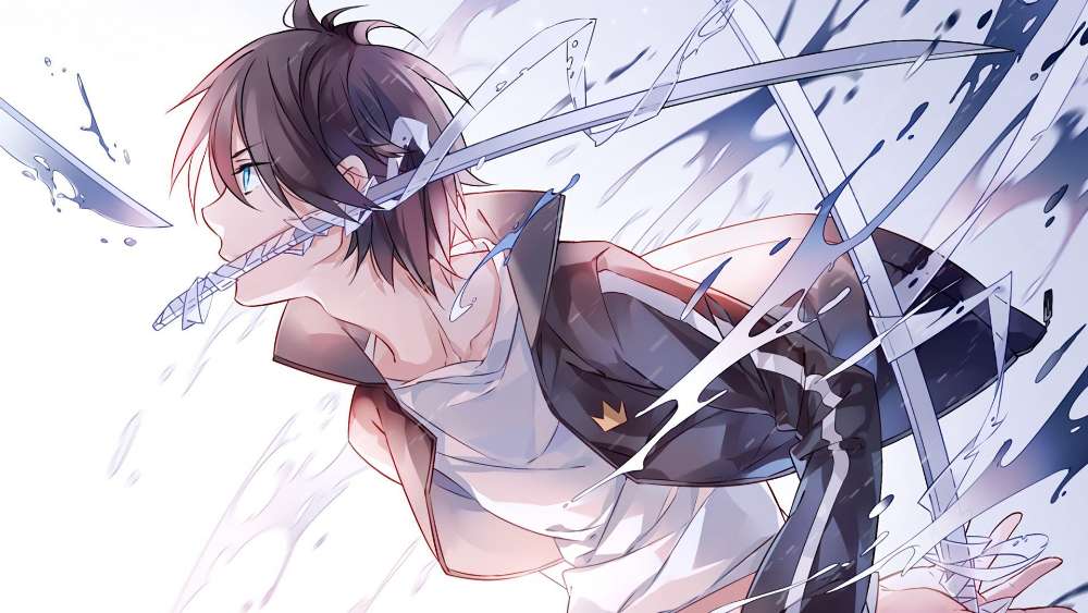 Epic Anime Warrior in Dynamic Combat wallpaper