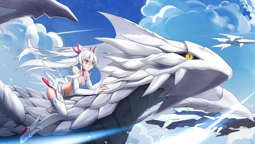 Silver Dragon's Flight wallpaper