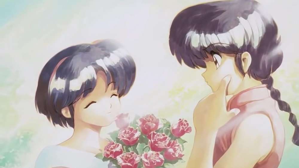 Ranma and Akane's Gentle Moment wallpaper