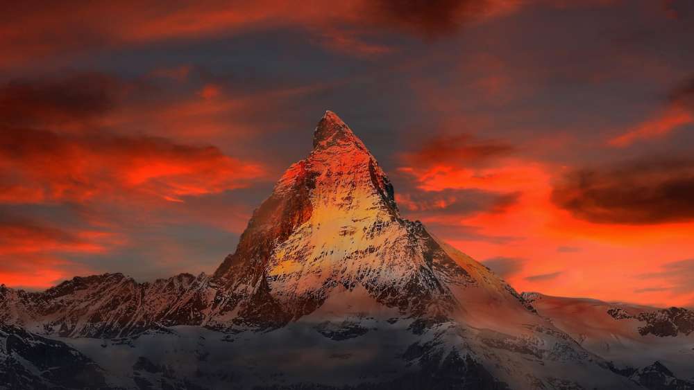 Matterhorn in the sunset wallpaper