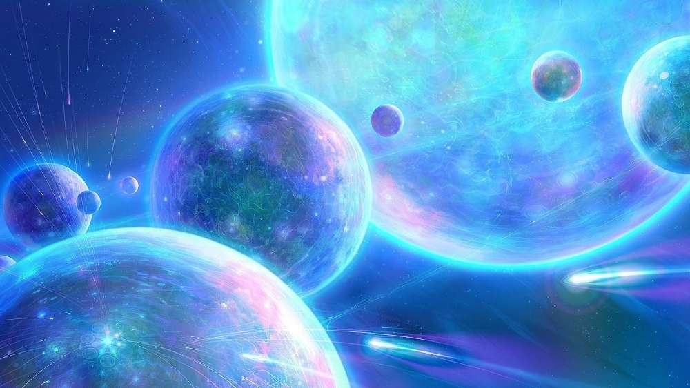 Cosmic Dance of Planets in Vibrant Hues wallpaper