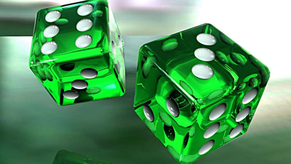 Green 3D dice wallpaper