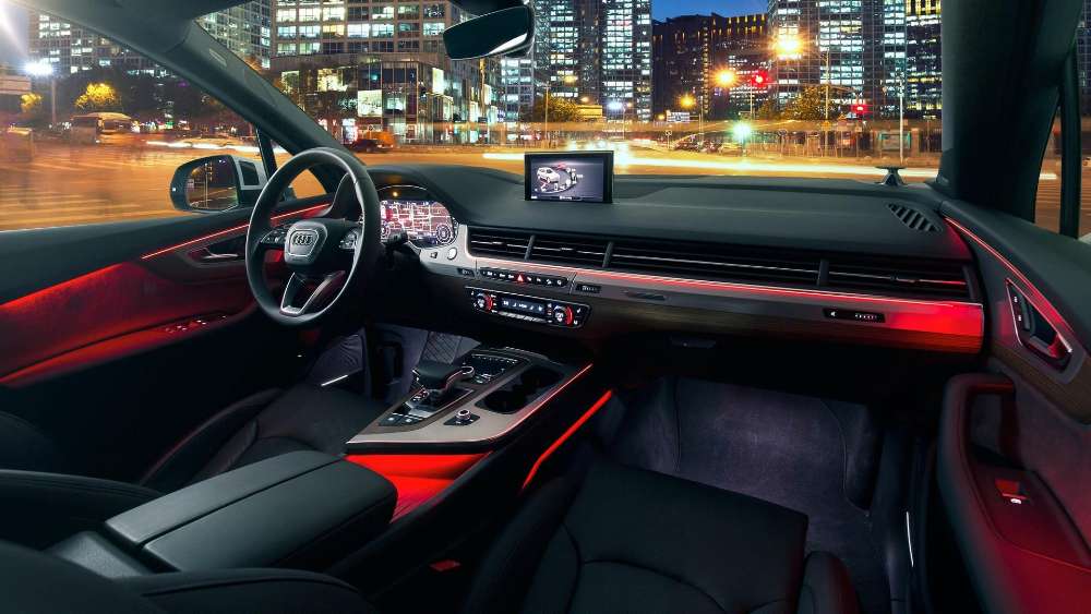Night Drive Through the City in an Audi wallpaper